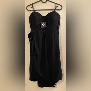 G BY GUESS Wylie Strapless‎ Wrap Dress in Jet Black